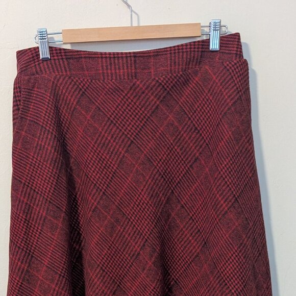 Cabincore Tartan Plaid Wool Skirt A Line Rockabilly Academia Idealsanxun - Picture 6 of 12